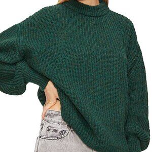 Anine Bing Jolie Pointelle Knit Sweater Green Size XS